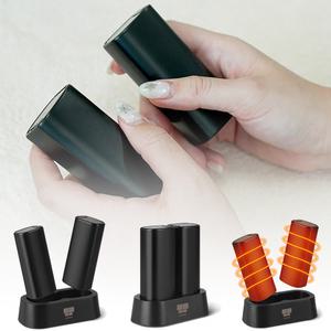 한개도 이니셜각인 크래들충전 듀얼손난로 무선 휴대용 자석 전기 양손 충전식손난로 전자 핫팩