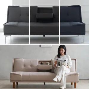 [비밀혜택]리도 패브릭룩방수가죽 2인 3인 폴딩 컵홀더 1인 소파베드