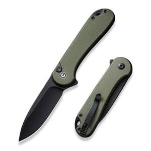 CIVIVI 엘리멘툼 II 포켓 접이식 나이프, 2.96인치 니트로-V 스틸 블레이드 G10 핸들 유틸리티 딥 캐리 클립 포함 캠핑 하이킹 사냥용 C18062P-3