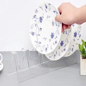 투명 아크릴 5단 플레이트 받침대 1p 진열대 접시 그릇 디피용 매장 도마 책 스탠드형