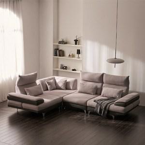 안목 나예 헤드 조절 스윙 투톤 아쿠아텍스 기능성 패브릭 가죽 6인용 코너형 소파 [착불]