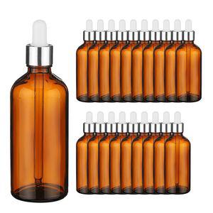 향수용기 실버 뚜껑 스포이드 브라운 공병 100ml 20개 향수 DIY 차광용기 드롭병 오일병