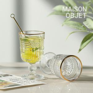 몬즈 미니 골드링 빈티지 고블렛 브릭 소주잔 4P