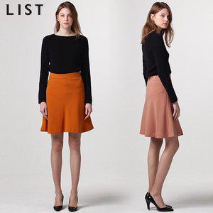 [리스트]LIST)] 칼라링 페미닌 솔리드 플레어 스커트 (택가격:118000원)