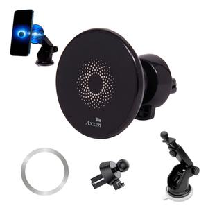 맥세이프 무선 고속충전 차량용 거치대 15W 흡착식 송풍구 + 대쉬보드 맥세이프용 링 제공 갤럭시폰 가능