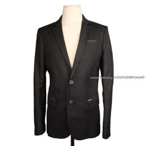 [중고명품] 블랙 린넨 남성 자켓 48