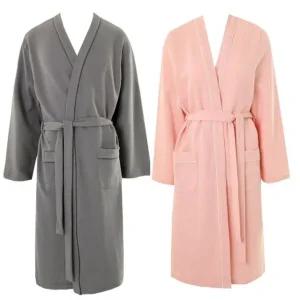 [갤러리아] 면 와플조직의 세련된 베이직 기모노스타일 커플가운 세트(WRB2001M/WRB2001W)