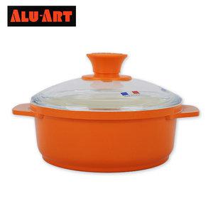 ALUART 벨로IH-16CM 러블리 미니냄비 세라믹코팅 내열유리뚜껑 뚝배기 인덕션포함 모든열원사용냄비