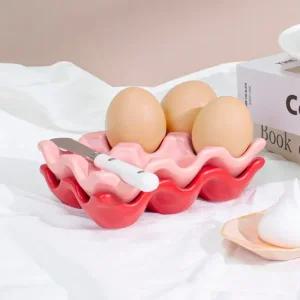 인테리어 오브제 미뇽 드 세라믹 에그트레이 6구 집들이선물 1P
