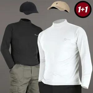 1+1 남성 쿨링 아이스 냉감티 여름 얇은 긴팔 반목티