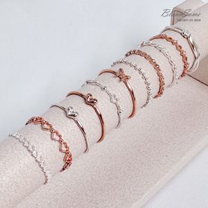 925실버 기본 데일리 큐빅은반지 하트 리본 꼬임반지 커팅링 레이어드