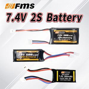 FMS 배터리 7.4V 2S 380Mah 1/18 1/24 RC 전기 모델 자동차 Jimny FCX24 K5 FCX18 LC80 버기