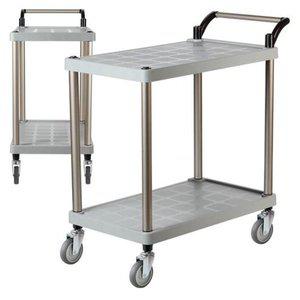 플라스틱 PP 2단 대 회색바퀴 업소용식당 서빙카 웨건-WE8C443