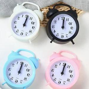 심플 디자인 투톤 탁상시계 알람 시간 야간 재택근무 무소음 아날로그