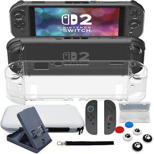 [고부기] 닌텐도 스위치2 올인원 강화유리 보호필름+케이스+커버+거치대 액세서리 9종 세트