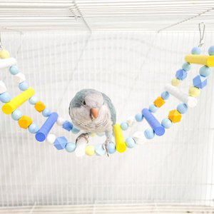 [애니몰파크]파스텔 우드 구슬 앵무새 사다리 놀이터 장난감 훈련 놀이 새장 용품