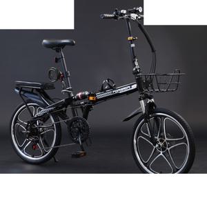 미니자전거 접이식 휴대용 장거리 이륜 바퀴 싸이클 자전거(검은색+파란색) - 16인치