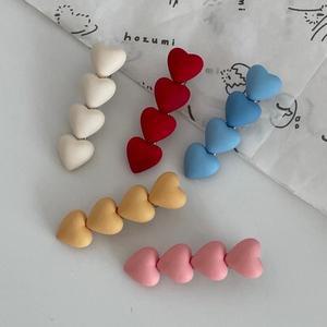 볼륨 통통 실버 사계절 하트 무광 비비드 하이틴 집게핀 헤어핀 옆머리핀