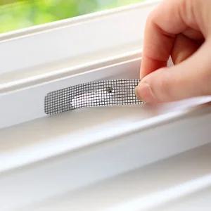 물구멍방충망 10P 샷시틈막이 미세방충망 촘촘망/부착 수리 수선 접착 벌레막이 테잎 미세 창문 틈막이