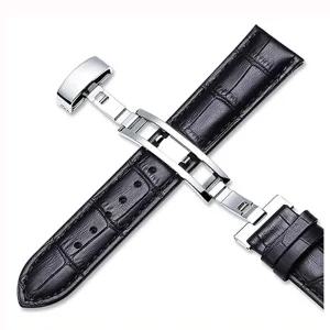 버튼형 가죽시계줄 시계밴드 가죽+스틸밴드 편한착용/공구/손목시계/남성/여성/스트랩/길이조절/워치/교체