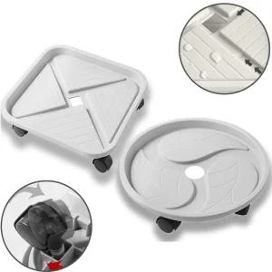 홈메이드 튼튼한 이동식 화분 받침대 바퀴 달린 공기청정기 받침대 물받이 사각 원형