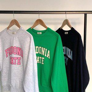 [VY] 여자 U넥 핑크레터링 봄티 초록색맨투맨 티셔츠_16032865_588847