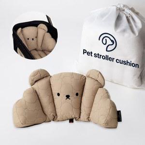 해리스 펫 로코코, 베리모어 에디션, 백 쿠션, 유모차 리어 아늑함과 보호 기능, 빈 공간 채우기, 멀티견 주인 공간을 위한 쿠션 (베이지 월넛)