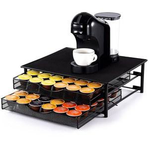 [미국배송] K컵 & 돌체 구스토 캡슐 커피 포드 보관 정리함 블랙 용량 72 포드에 적합한 SYSYLY 홀더 서랍장