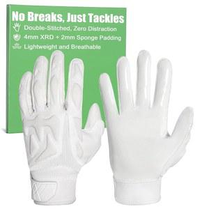 성인용 리그워럴 라인맨 축구 장갑 남성용 흰색 검은색 패딩 공격용 수비