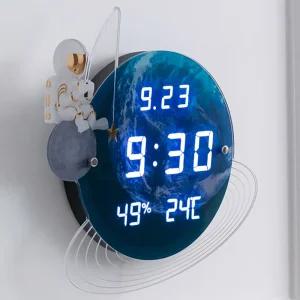 지성아이엔씨 디지털 LED 벽걸이시계 유니버스 33cm 자녀방 온습도 가정용 인테리어