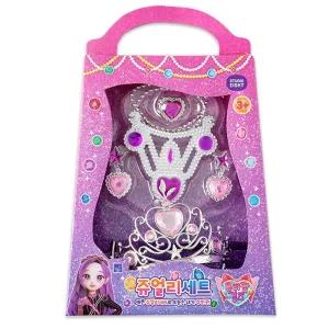 큐티팝걸스 티아라 왕관 쥬얼리 세트 핑크/여아 공주 놀이 악세사리 장난감 주얼리 보석 생일 파티 아동