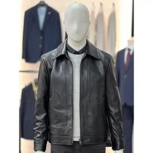 [바쏘옴므]블랙_램스킨 카라 블루종 가죽 점퍼 WSY3GU18A