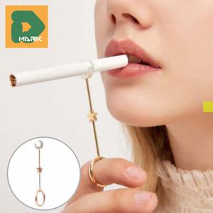 시가렛홀더 클립 방지 제거 파이프 반지 담배 휴대용 손가락 선물 홀더 집게 냄새 고급 케이스 손잡이 남친