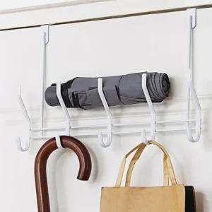 심플도어행거/무타공 좌우 이동형 고리 모자 심플 세트 가방 걸이 헹거 회전형 바지 벽 다용도 도어 행거