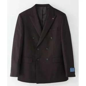 [하프클럽/에스티코]ITALY GUABELLO 울 100% 더블 브레스티드 포멀 자켓_와인 (클래식핏) SSJVD93DSA