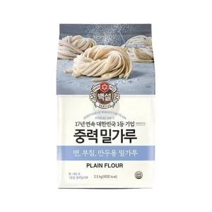 백설 중력 밀가루 2.5Kg 대용량 중력분 중식 제면 가루/빵밀가루/다목적/제빵용/가공/가정용/고급/과자용
