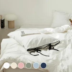 마이호텔 리본 60수 고밀도 워싱 차렵 이불 베개 세트 SS