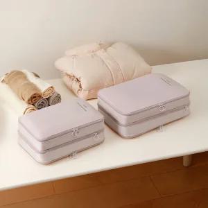 [체험특가] 마카롱 분리수납 의류 보관 옷 압축 파우치 M 2color