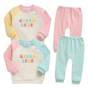 [그린베베] 영유아 봄가을용_슈가캔디 상하복 2종세트/아기옷/외출복/상하세트/유아옷/신생아/남아/여아/돌복/KC인증/국내생산