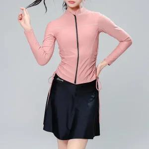 [아트박스]/옷자락 여자 캡내장 셔링 래쉬가드 3PC 수영복