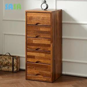 [SASA]사사가구 우드픽 멀바우 원목 5단 서랍장 390