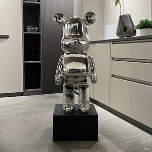 대형 저금통 캐릭터 전기도금 실버 80CM 선물 거실 장식 도금