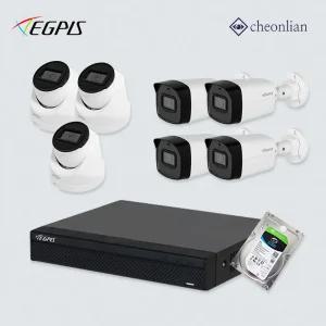 이지피스 210만화소 이지뷰IP 카메라7대+8채널 CCTV 자가설치세트 네트워크 POE
