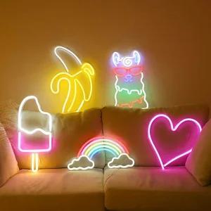 LED네온사인 그림 레터링 파인애플 선인장 네온 조명 백패널네온등 - 유성(USB플러그라인2m)