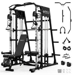 케이블 크로스오버 시스템, 가정용 체육관용 다기능 파워 케이지 스쿼트 랙, 파워 랙 및 패키지가 포함된 미콜로 M4 및 M4 울트라 스미스 머신(BLKPL 벤치)