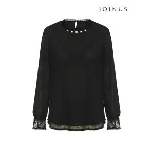[조이너스]레이스 진주 카라 블라우스-JF22RW1701412D