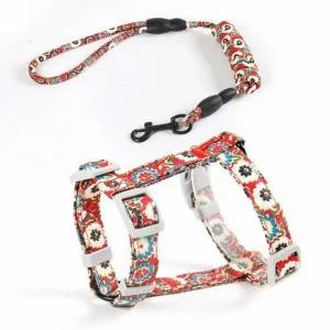 레드 고양이 하네스 가슴줄 강아지줄 소형 H형 (464vj)