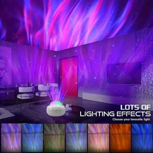 USB 오로라 LED 별이 빛나는 천장 프로젝션 램프 자동 회전 음악 동기화 무대 야간 조명 리모컨 홈 시어터