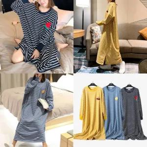 봄/가을 빅사이즈원피스/간절기잠옷/빅사이즈잠옷/오버핏 파자마/여성 홈웨어/편안한홈웨어