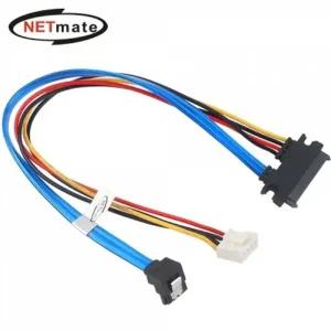 강원전자 넷메이트 SATA 22핀/SATA+VH3.96 4핀 꺾임 케이블 0.3m NM-SAT15